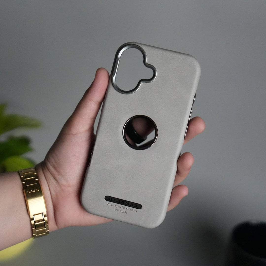 FRATO iPhone 16 Series iPhone 16 Series PU Leather Logo Cut MagSafe Case | Metal Camera Frame with Premium Finish