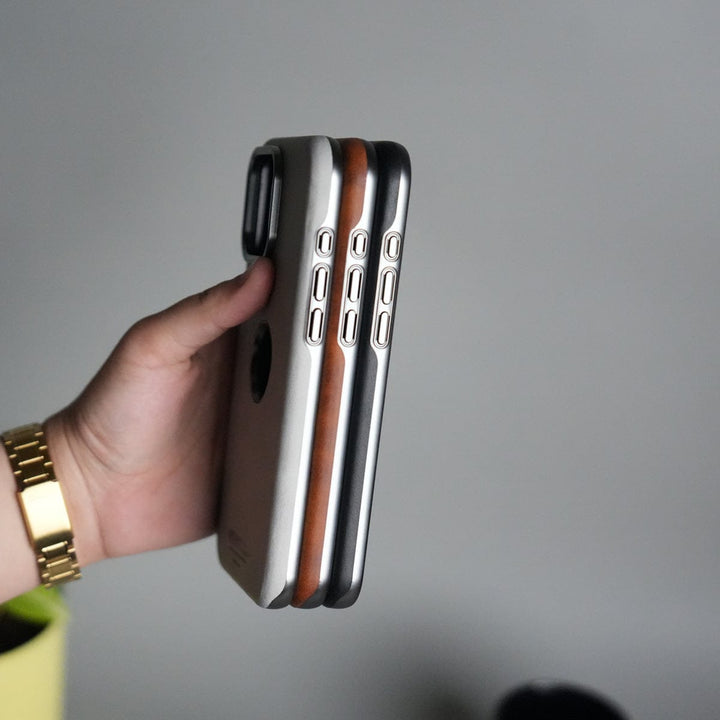 FRATO iPhone 16 Series iPhone 16 Series PU Leather Logo Cut MagSafe Case | Metal Camera Frame with Premium Finish