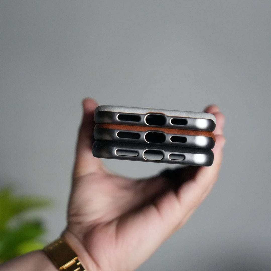 FRATO iPhone 16 Series iPhone 16 Series PU Leather Logo Cut MagSafe Case | Metal Camera Frame with Premium Finish