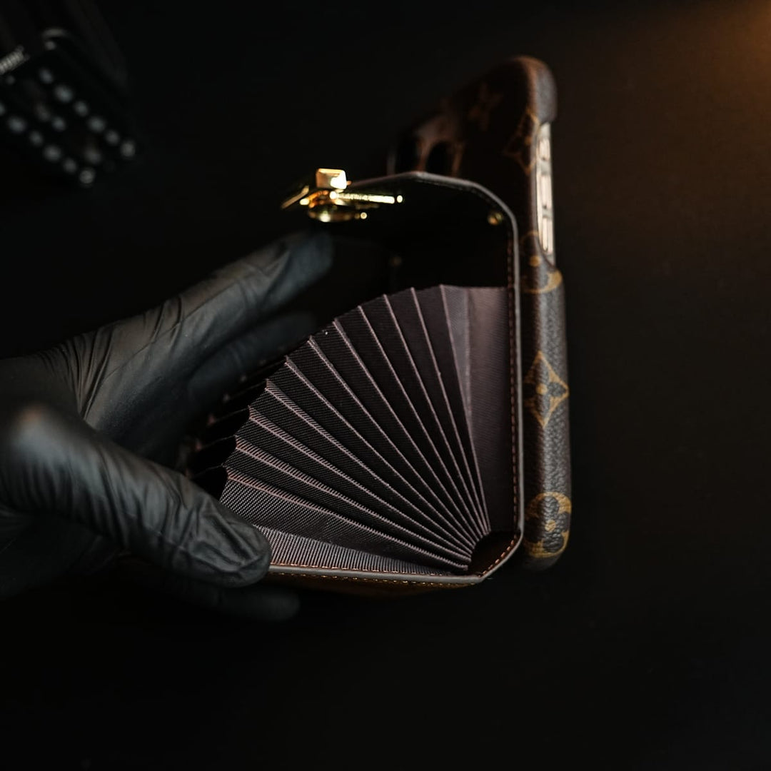 FRATO iPhone 16 Series Monogram Stitched Wallet Case for iPhone 16 Series | Detachable Crossbody Strap