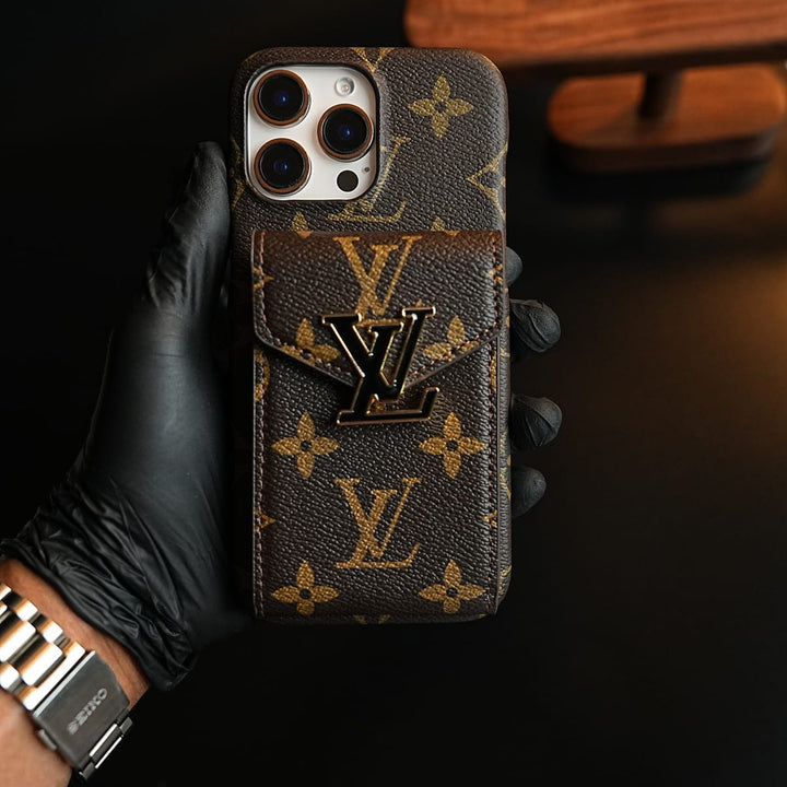 FRATO iPhone 16 Series Monogram Stitched Wallet Case for iPhone 16 Series | Detachable Crossbody Strap