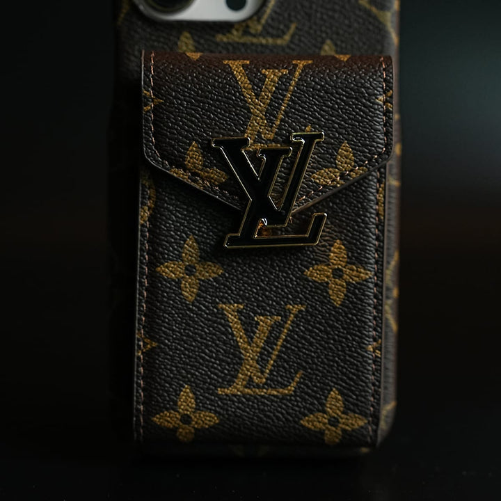 FRATO iPhone 16 Series Monogram Stitched Wallet Case for iPhone 16 Series | Detachable Crossbody Strap