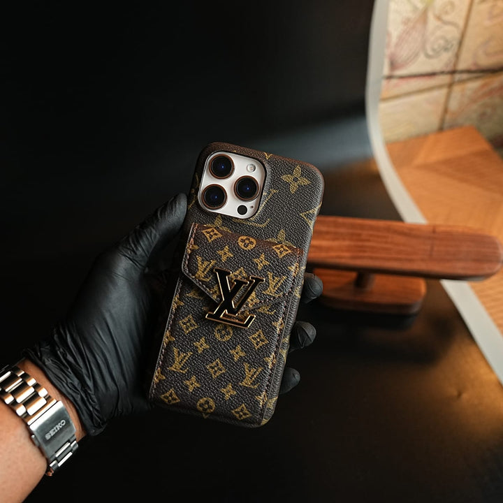 FRATO iPhone 16 Series Monogram Stitched Wallet Case for iPhone 16 Series | Detachable Crossbody Strap