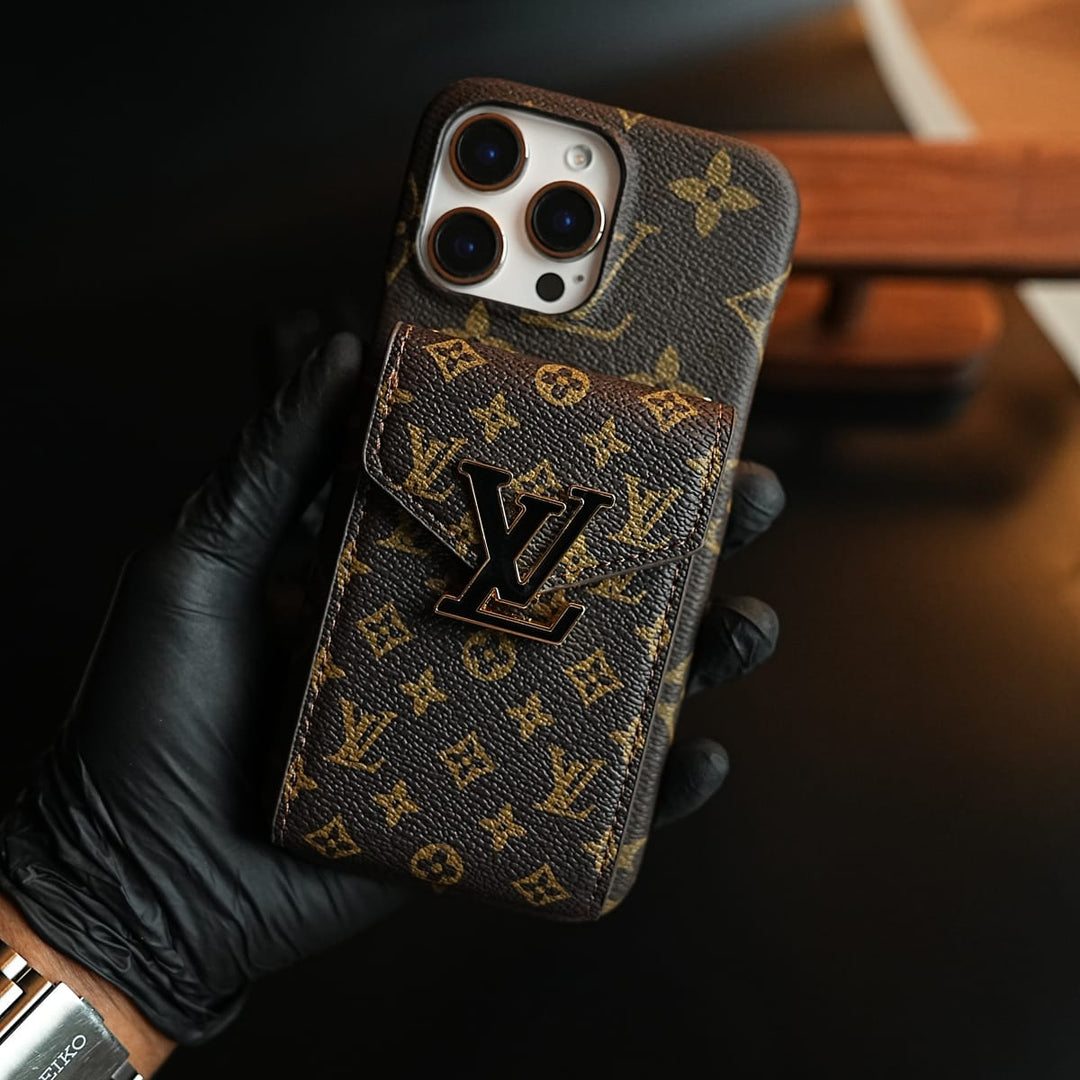 FRATO iPhone 16 Series Monogram Stitched Wallet Case for iPhone 16 Series | Detachable Crossbody Strap