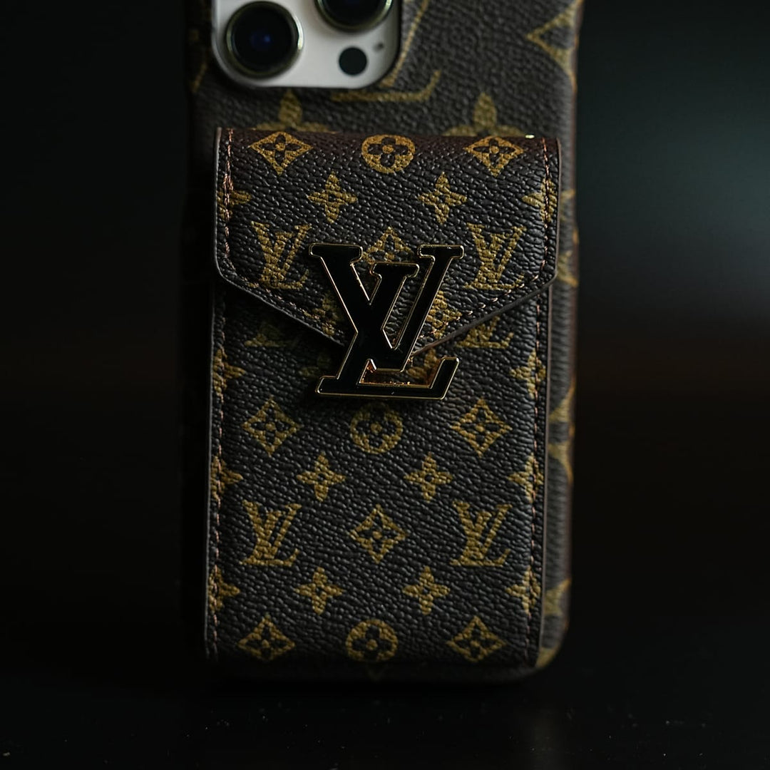 FRATO iPhone 16 Series Monogram Stitched Wallet Case for iPhone 16 Series | Detachable Crossbody Strap