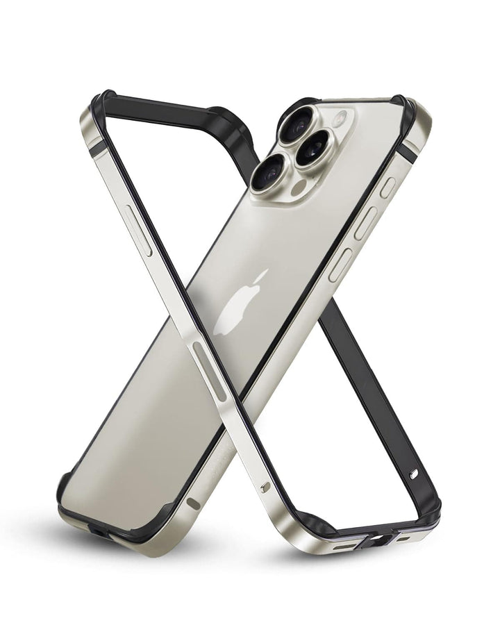 FRATO iPhone 16 Series Natural Titanium iPhone 16 Pro Chrome Bumper Protector Case