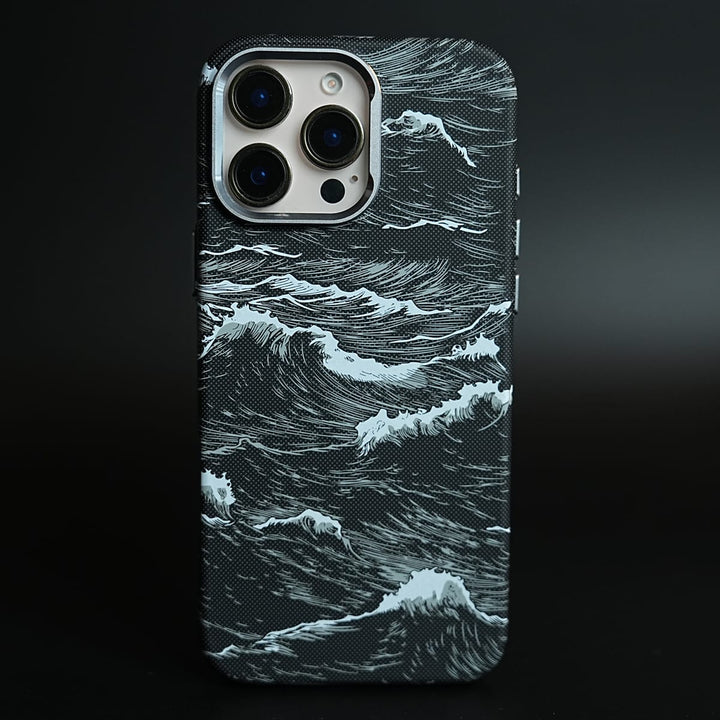FRATO iPhone 16 Series Ocean Wave Armid Designer MagSafe Case for 16 Pro Max with Metal Camera Protection