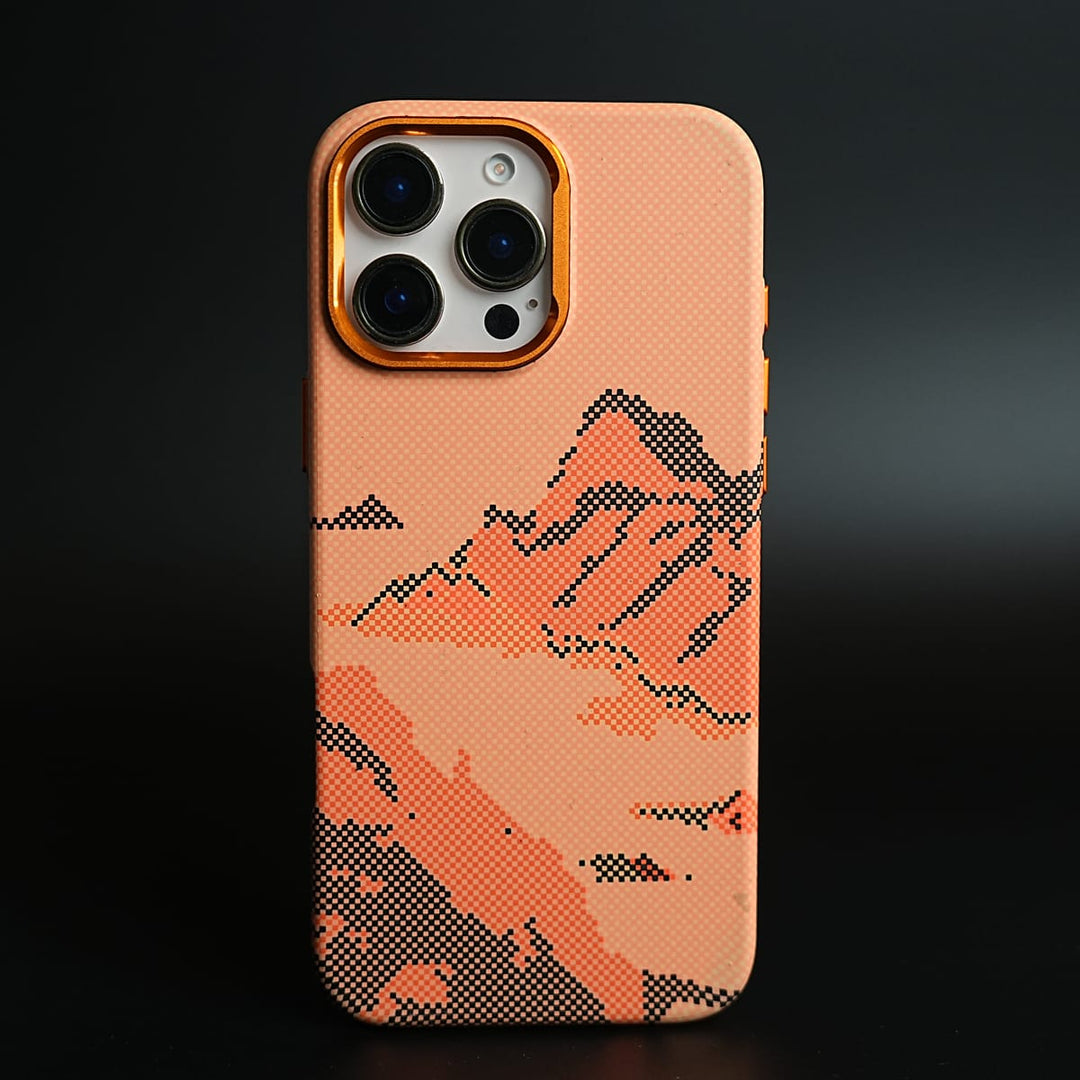 FRATO iPhone 16 Series Orange Hill Armid Designer MagSafe Case for 16 Pro Max with Metal Camera Protection