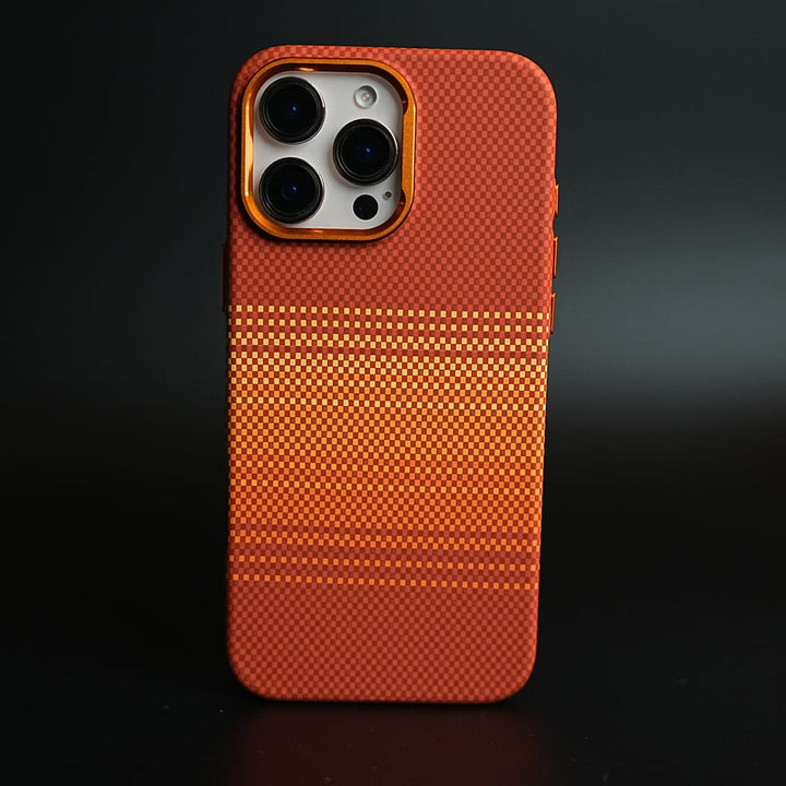 FRATO iPhone 16 Series YellowOrange Armid Designer MagSafe Case for 16 Pro Max with Metal Camera Protection