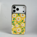 iPhone 17 Series Chrome Frame Floral Designer Bllom Case | Slim Protective Back Cover