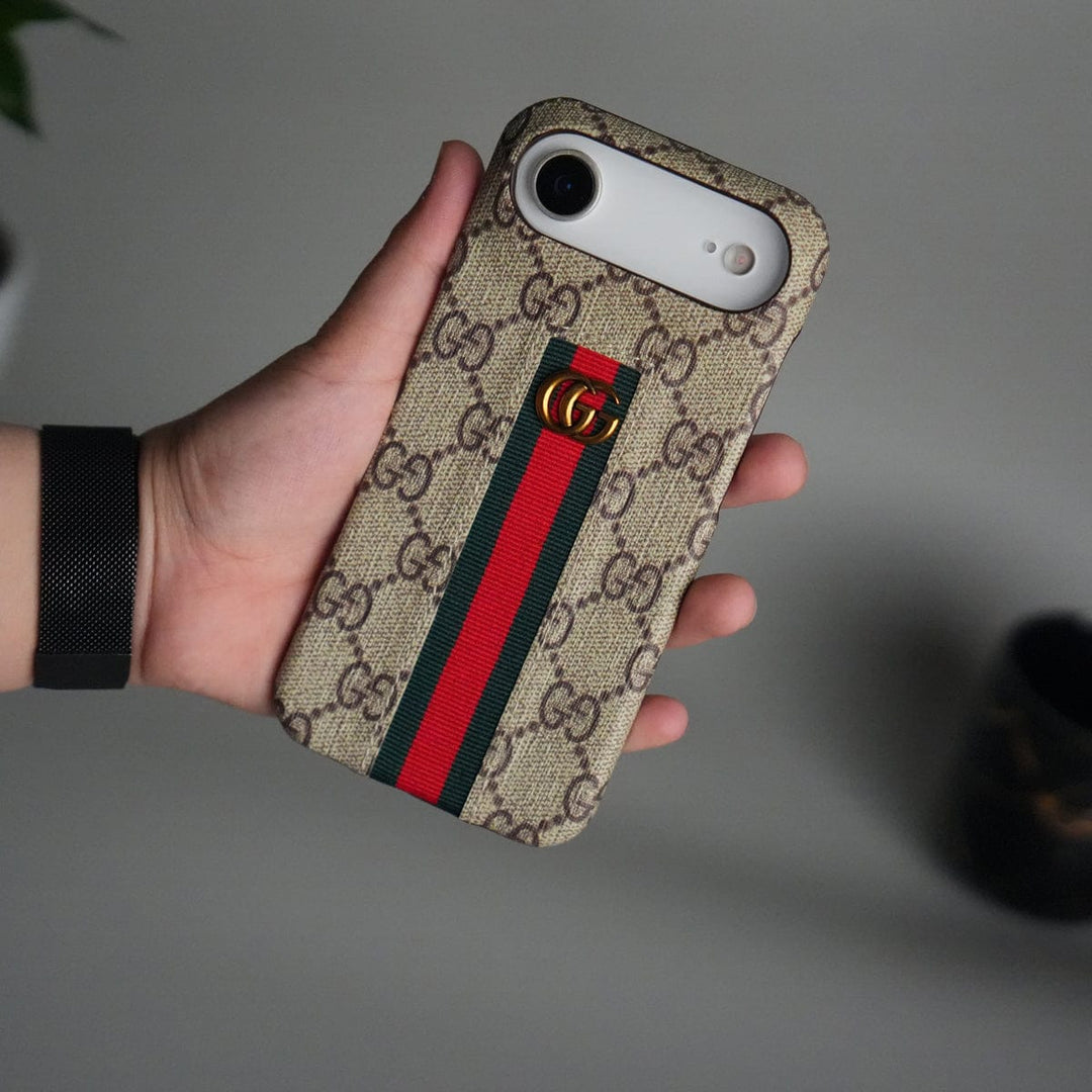 FRATO iPhone 17 Series 17 Air iPhone 17 Series GG Fashion Green Red Stripe Cover | BEIGE