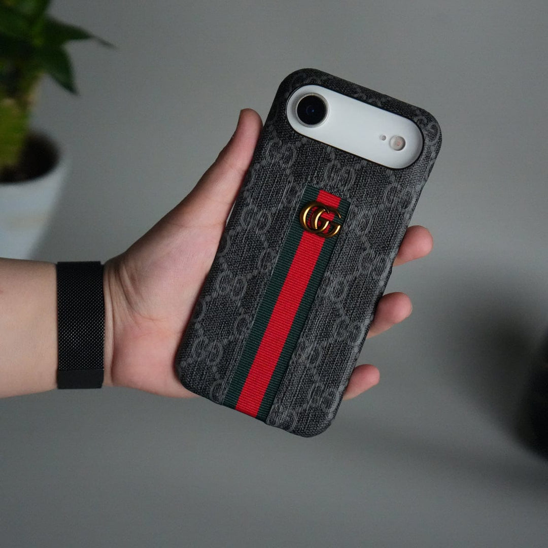 FRATO iPhone 17 Series 17 Air iPhone 17 Series GG Fashion Green Red Stripe Cover | BLACK