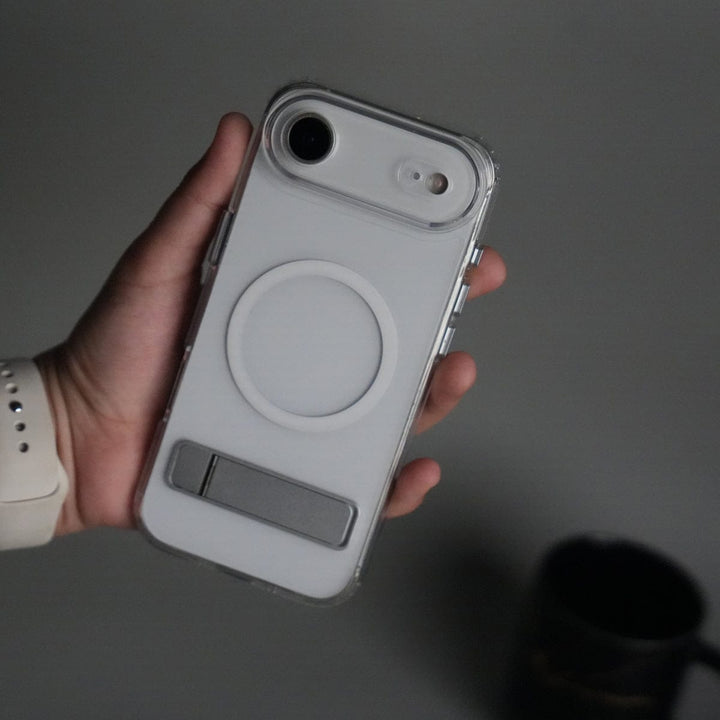 FRATO iPhone 17 Series 17 Air iPhone 17 Series Transparent Bottom Metal Stand MagSafe Supported Case Cover