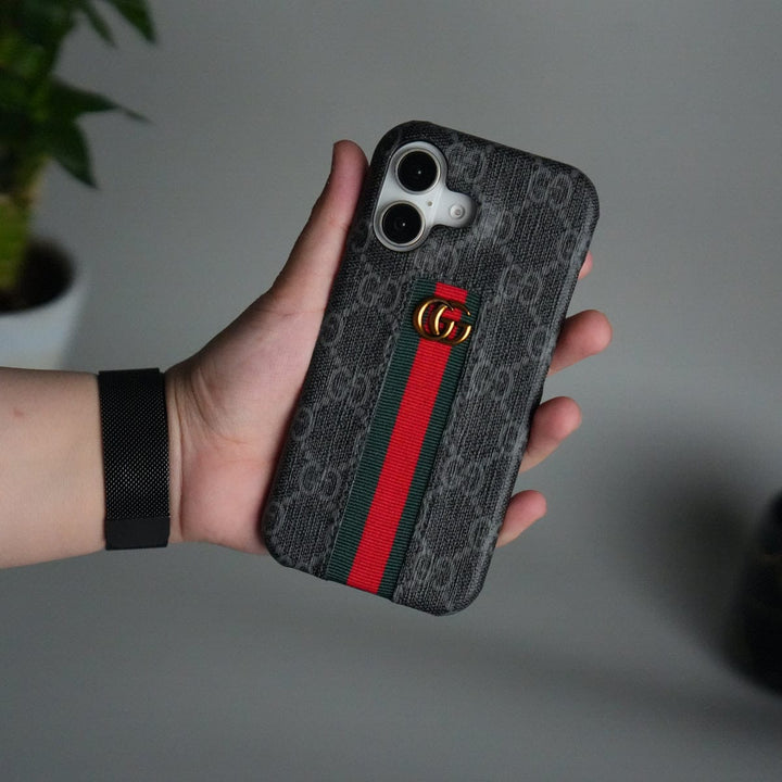 FRATO iPhone 17 Series 17 iPhone 17 Series GG Fashion Green Red Stripe Cover | BLACK