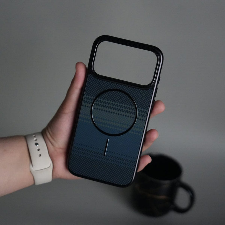 FRATO iPhone 17 Series 17 Pro / Blue Line iPhone 17 Series Carbon Design Mag Ring Case Slim Protective Cover