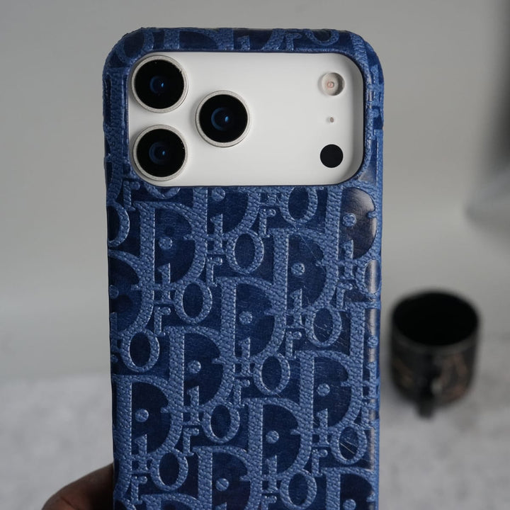 FRATO iPhone 17 Series 17 Pro iPhone 17 Series Luxury CD Full PU Leather Designer Case Cover | Blue
