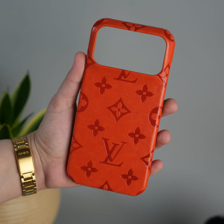 FRATO iPhone 17 Series 17 Pro iPhone 17 Series Luxury Full PU Leather Designer Case Cover | DeepOrange