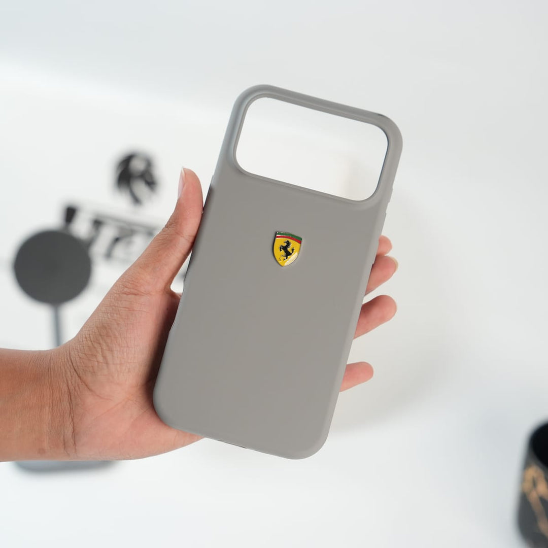 FRATO iPhone 17 Series 17 Pro iPhone 17 Series Sports Car Logo Liquid Silicone Case Cover - Gray