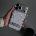 iPhone 17 Series Transparent Bottom Metal Stand MagSafe Supported Case Cover