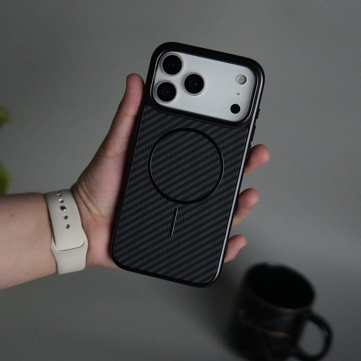 FRATO iPhone 17 Series 17 Pro Max / Black Carbon iPhone 17 Series Carbon Design Mag Ring Case Slim Protective Cover