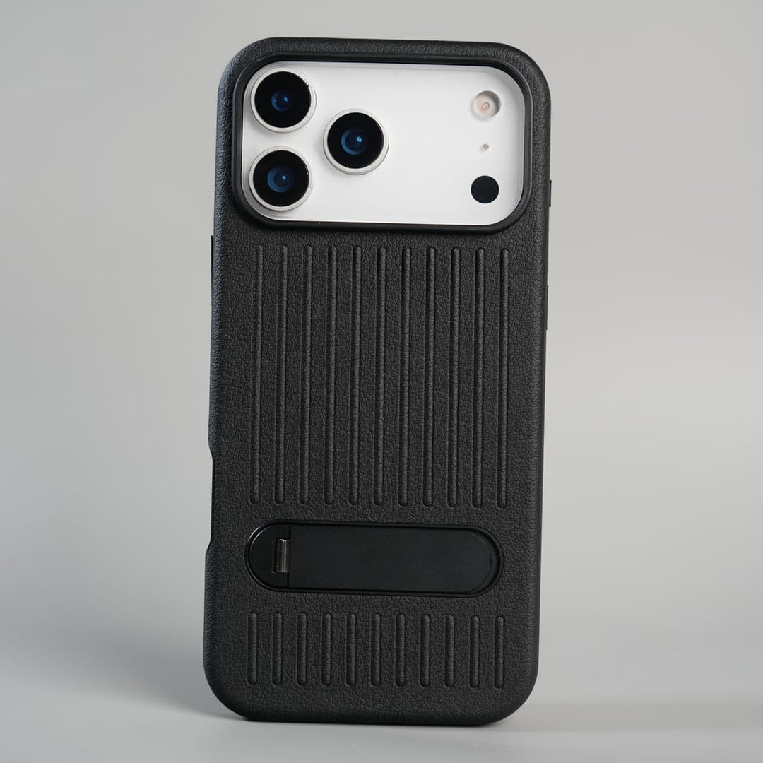FRATO iPhone 17 Series 17 Pro Max / Black iPhone 17 Series Premium PU Leather Suitcase MagSafe Case with Foldable Stand