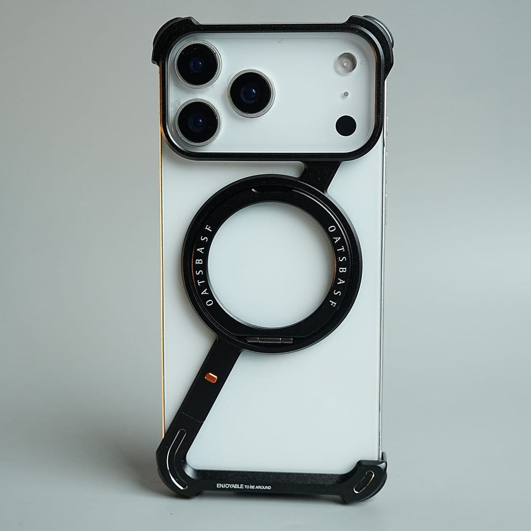 FRATO iPhone 17 Series 17 Pro Max / Black iPhone 17 Series Z Shape Aluminum Metal Rotating Kickstand Frameless Design