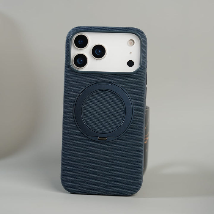 FRATO iPhone 17 Series 17 Pro Max / Blue iPhone 17 Series Dotted Rotating Metal Stand Case