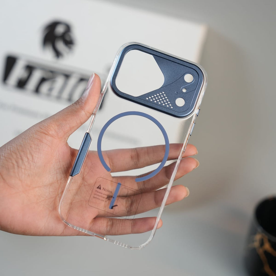 FRATO iPhone 17 Series 17 Pro Max / Blue iPhone 17 Series Frosted MagSafe Case with Metallic Camera Frame