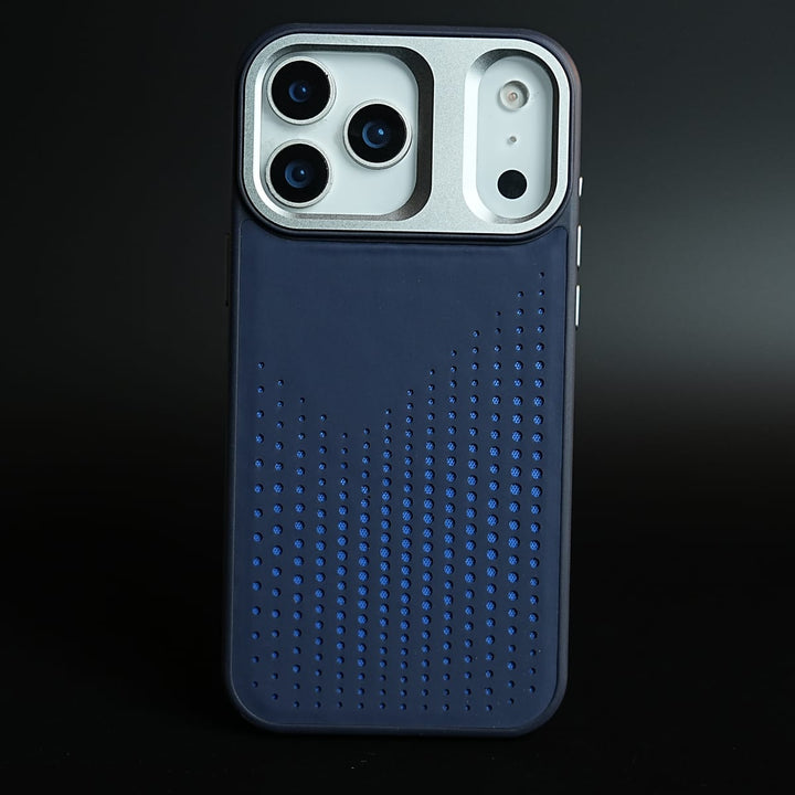 FRATO iPhone 17 Series 17 Pro Max / Blue iPhone 17 Series Premium Dot Design PU Leather MagSafe Case with Metal Camera Frame
