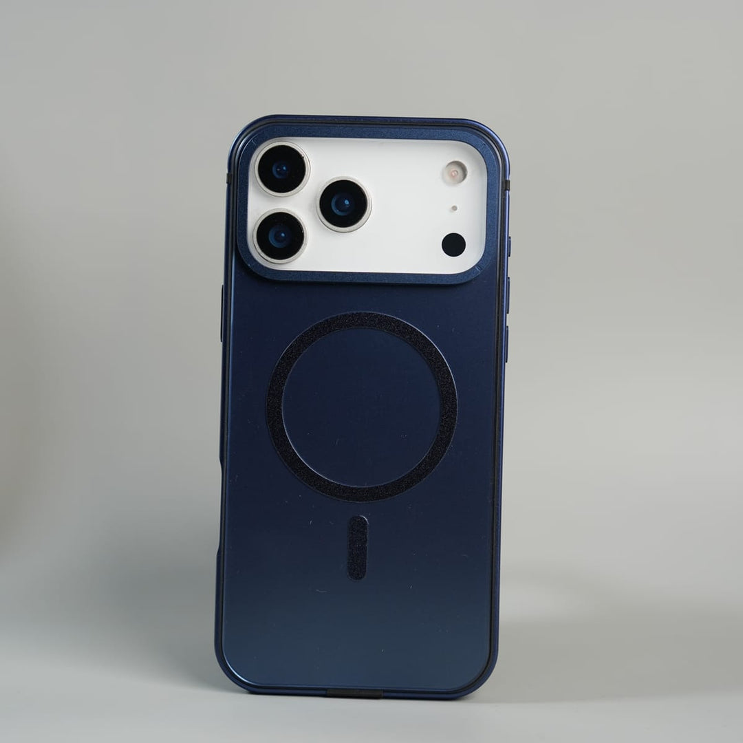 FRATO iPhone 17 Series 17 Pro Max / Blue iPhone 17 Series Premium Glass Back MagSafe Case with Aluminium Side Bumper