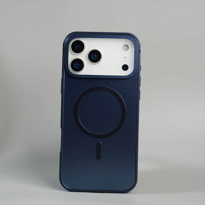 FRATO iPhone 17 Series 17 Pro Max / Blue iPhone 17 Series Premium Glass Back MagSafe Case with Aluminium Side Bumper