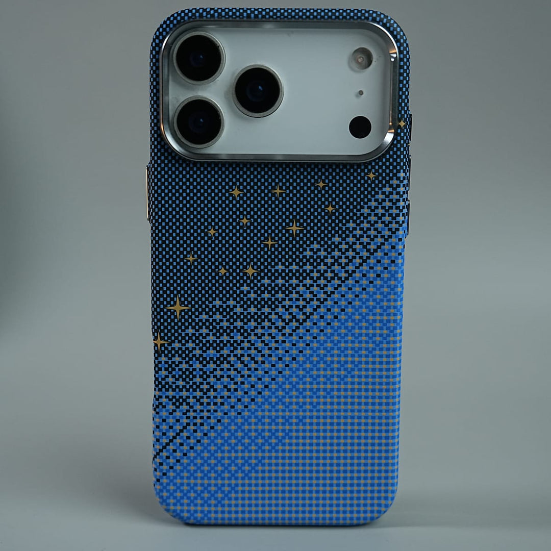 FRATO iPhone 17 Series 17 Pro Max / Blue iPhone 17 Series Premium Pixel Gradient MagSafe Case with Metal Camera Frame