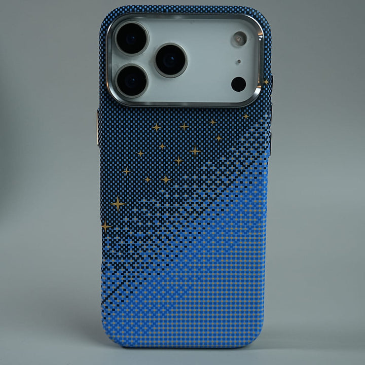 FRATO iPhone 17 Series 17 Pro Max / Blue iPhone 17 Series Premium Pixel Gradient MagSafe Case with Metal Camera Frame