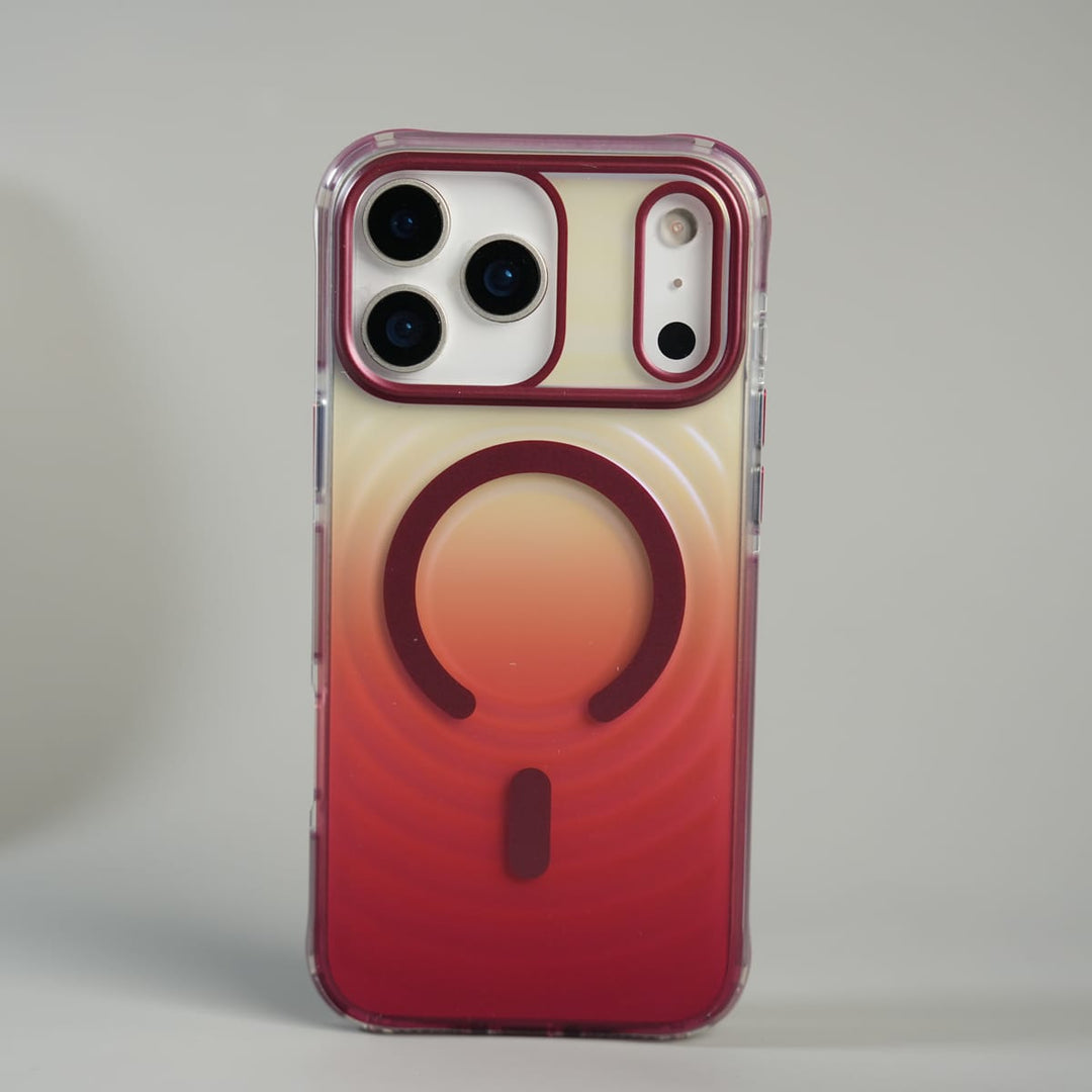 FRATO iPhone 17 Series 17 Pro Max / Camera Protection iPhone Series Blush Pink Gradient Wave Pattern MagSafe Compatible Case