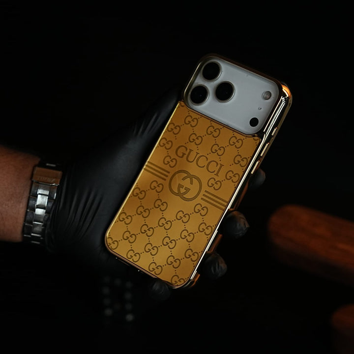 FRATO iPhone 17 Series 17 Pro Max / Design 10 Premium Gold Mirror Case for iPhone 17 Series | Printed Design Cover