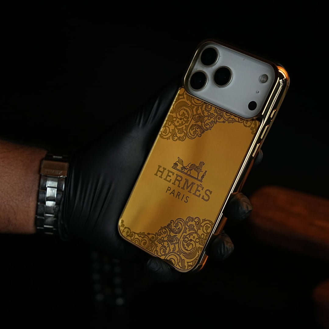 FRATO iPhone 17 Series 17 Pro Max / Design 6 Premium Gold Mirror Case for iPhone 17 Series | Printed Design Cover