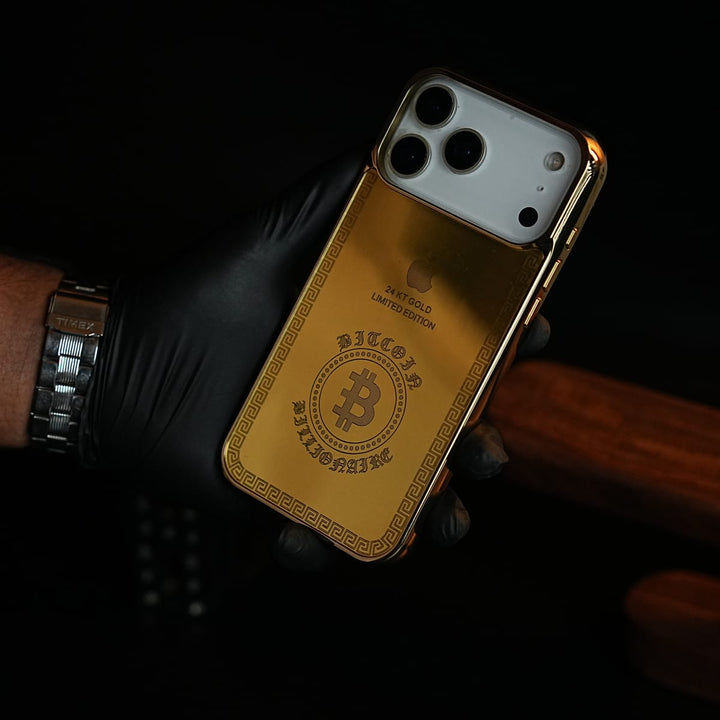 FRATO iPhone 17 Series 17 Pro Max / Design 7 Premium Gold Mirror Case for iPhone 17 Series | Printed Design Cover