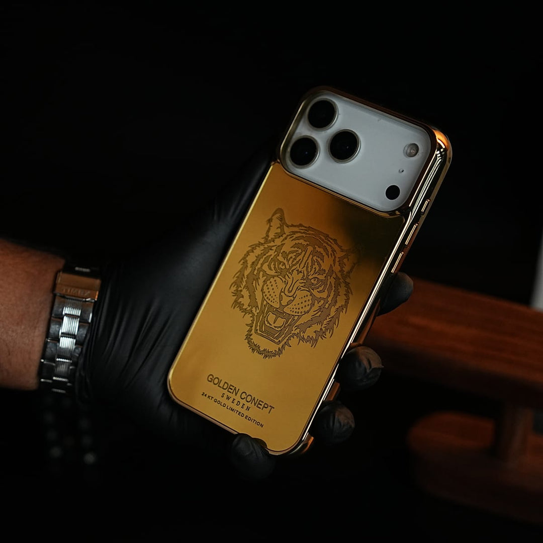 FRATO iPhone 17 Series 17 Pro Max / Design 8 Premium Gold Mirror Case for iPhone 17 Series | Printed Design Cover
