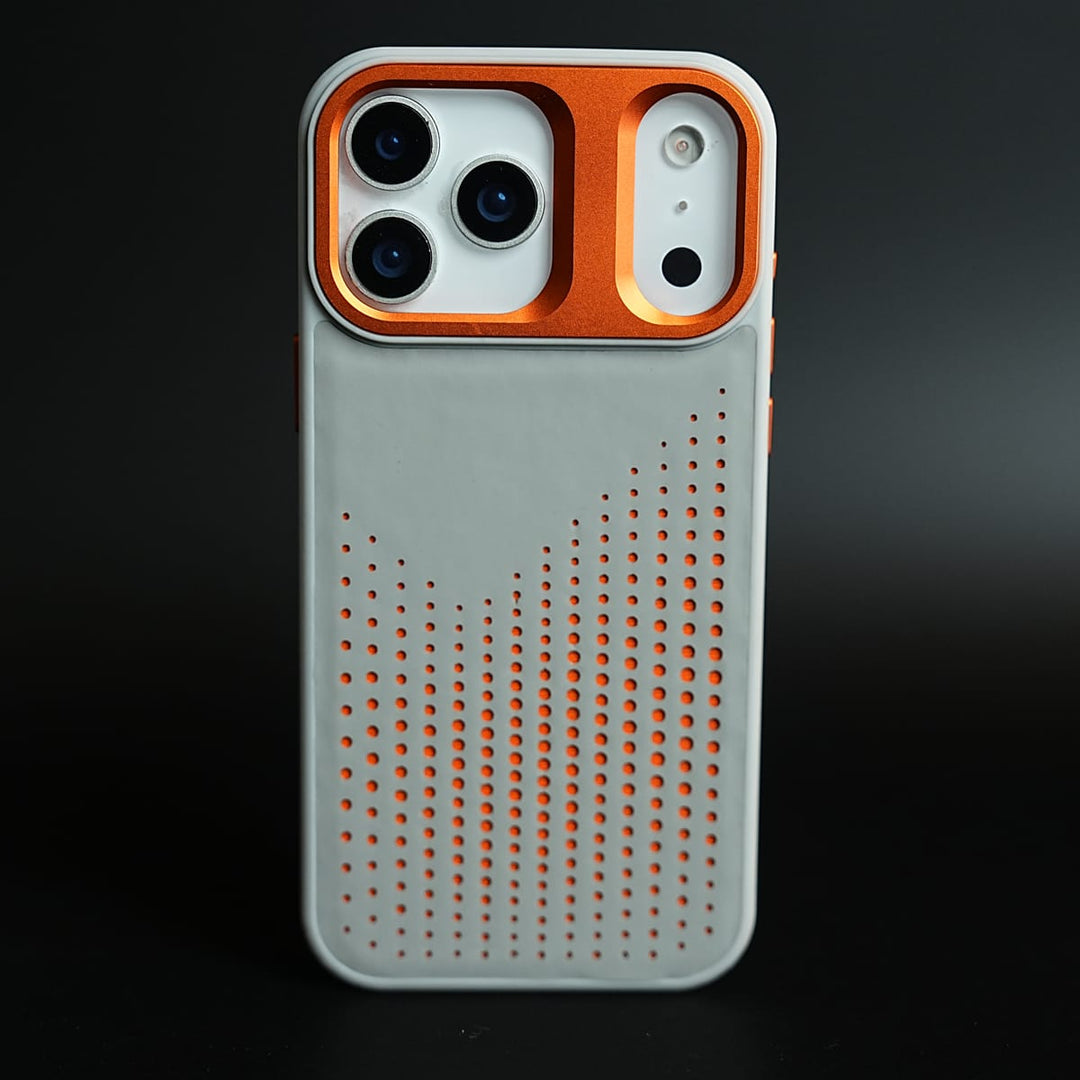 FRATO iPhone 17 Series 17 Pro Max / Gray iPhone 17 Series Premium Dot Design PU Leather MagSafe Case with Metal Camera Frame
