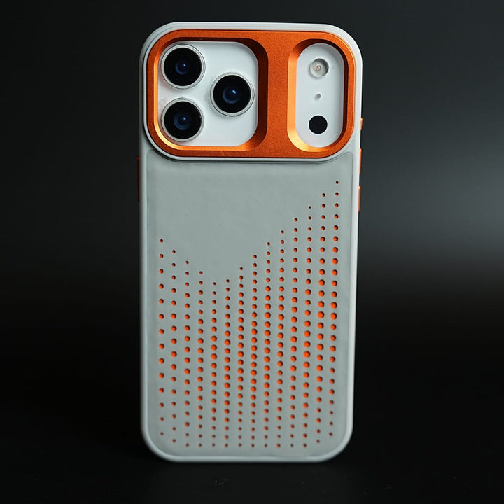 FRATO iPhone 17 Series 17 Pro Max / Gray iPhone 17 Series Premium Dot Design PU Leather MagSafe Case with Metal Camera Frame