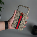 iPhone 17 Series GG Fashion Green Red Stripe Cover | BEIGE