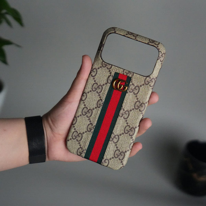 FRATO iPhone 17 Series 17 Pro Max iPhone 17 Series GG Fashion Green Red Stripe Cover | BEIGE