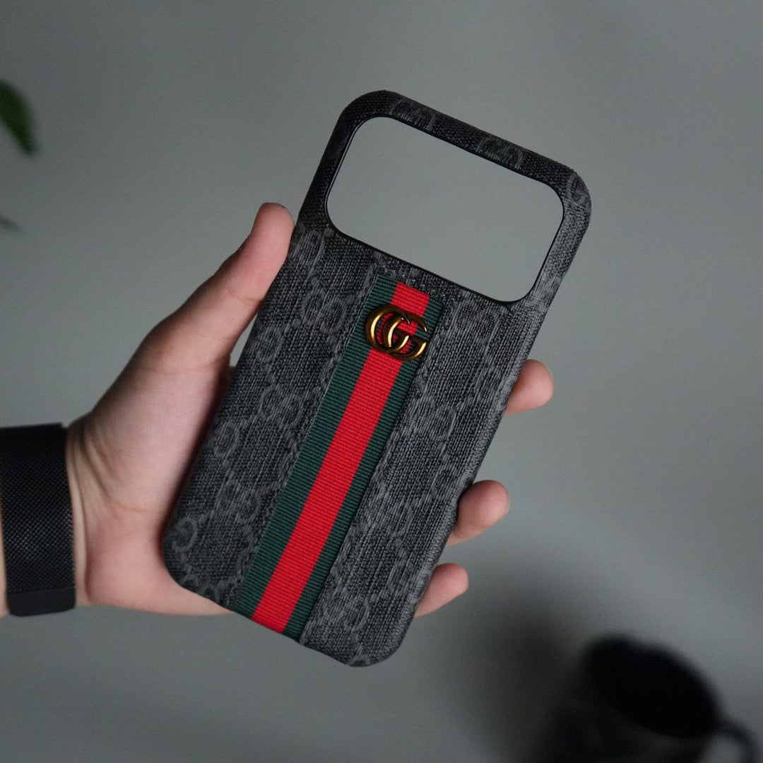 FRATO iPhone 17 Series 17 Pro Max iPhone 17 Series GG Fashion Green Red Stripe Cover | BLACK