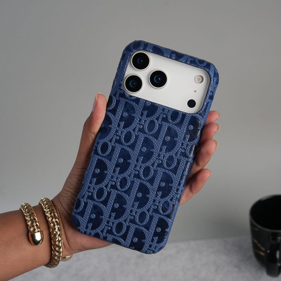FRATO iPhone 17 Series 17 Pro Max iPhone 17 Series Luxury CD Full PU Leather Designer Case Cover | Blue