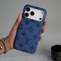 iPhone 17 Series Luxury Full PU Leather Designer Case Cover | Blue