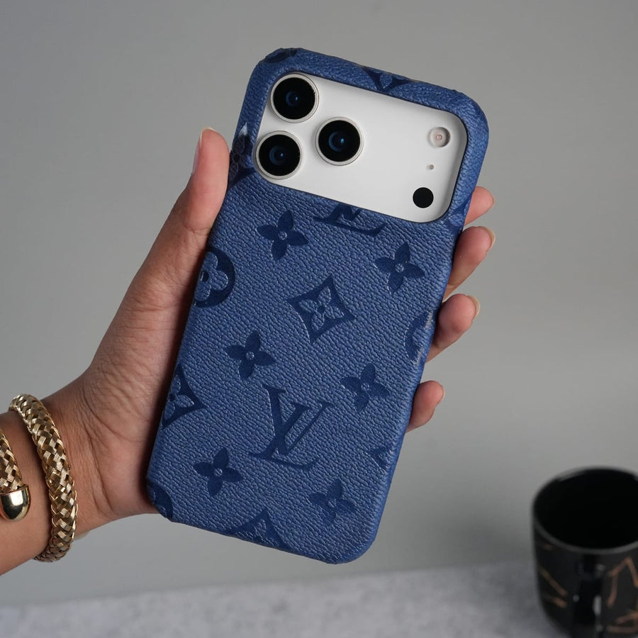 FRATO iPhone 17 Series 17 Pro Max iPhone 17 Series Luxury Full PU Leather Designer Case Cover | Blue