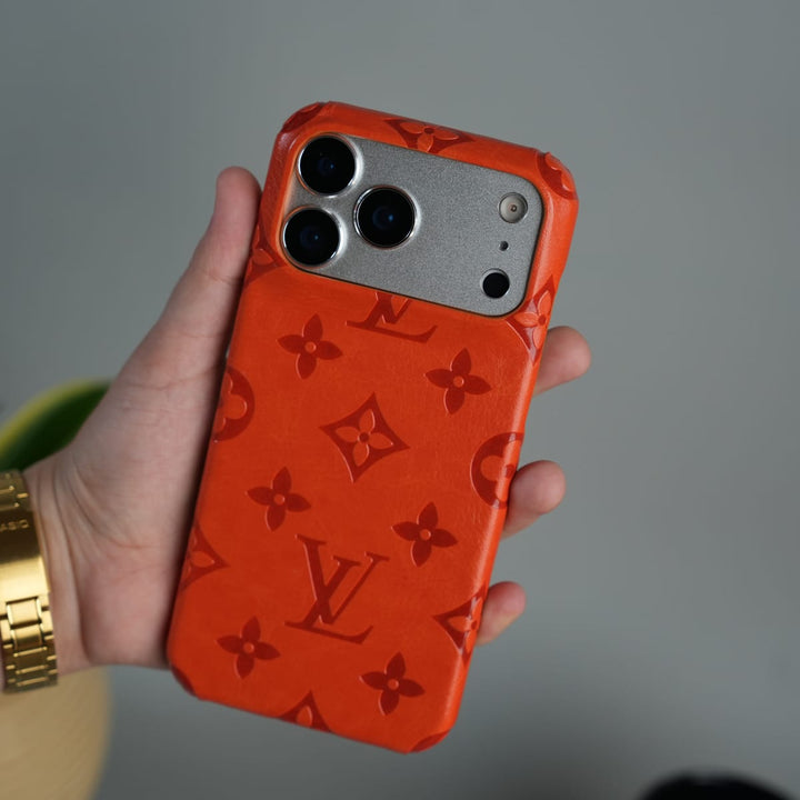 FRATO iPhone 17 Series 17 Pro Max iPhone 17 Series Luxury Full PU Leather Designer Case Cover | DeepOrange