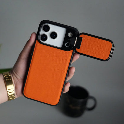 FRATO iPhone 17 Series 17 Pro Max iPhone 17 Series Metal Camera Cap Stand Case Cover | ORANGE