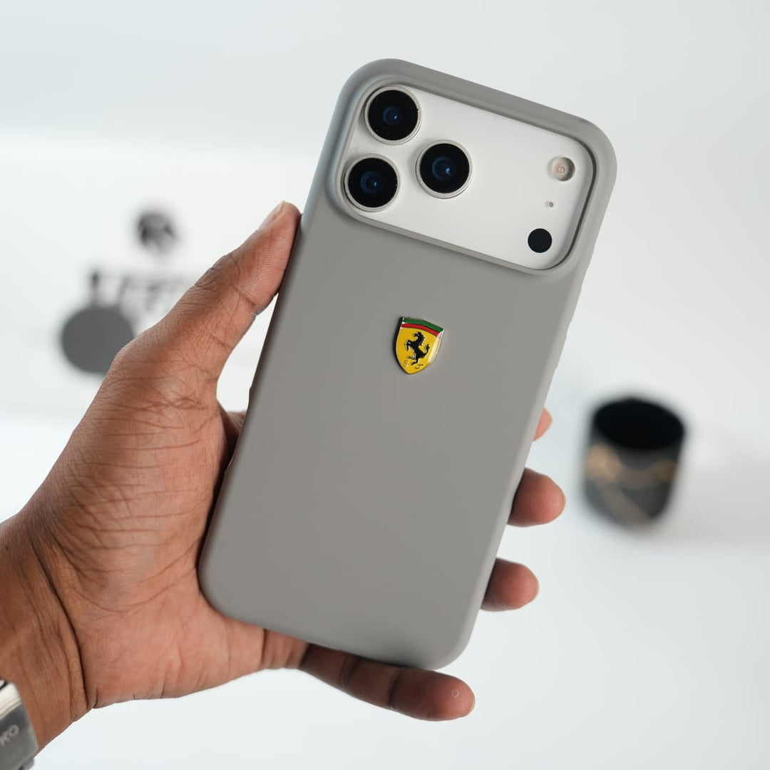 FRATO iPhone 17 Series 17 Pro Max iPhone 17 Series Sports Car Logo Liquid Silicone Case Cover - Gray