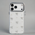 iPhone 17 Series Transparent Glitter Bow Protective Case